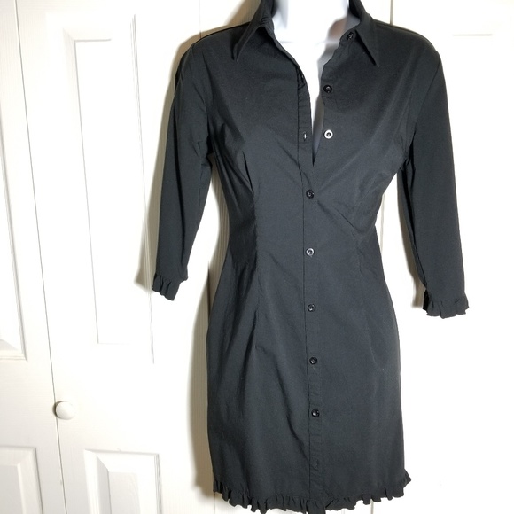 Express Dresses & Skirts - Express black Retro button down dress size 1/2